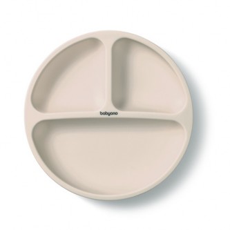 Βρεφικό Πιατάκι Φαγητού Σιλικόνης SILICONE PLATE WITH SUCTION CUP ECRU 5901435417072
